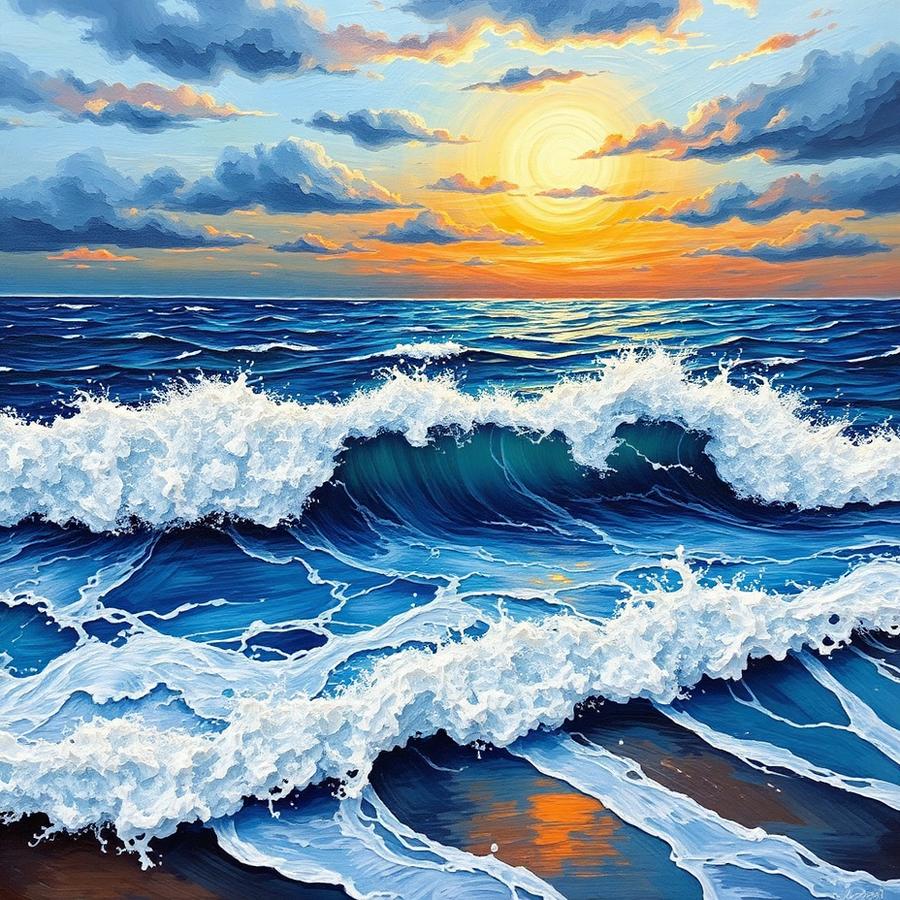 Seascape at sunset
